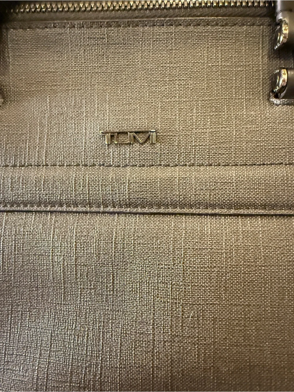 TUMI Ashton Coated Canvas Double Zip Grey Slim Messenger Bag Briefcase